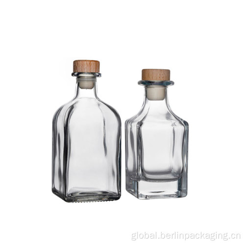 Square Empty Glass Bottle Square Empty Glass Liquor Bottle Supplier